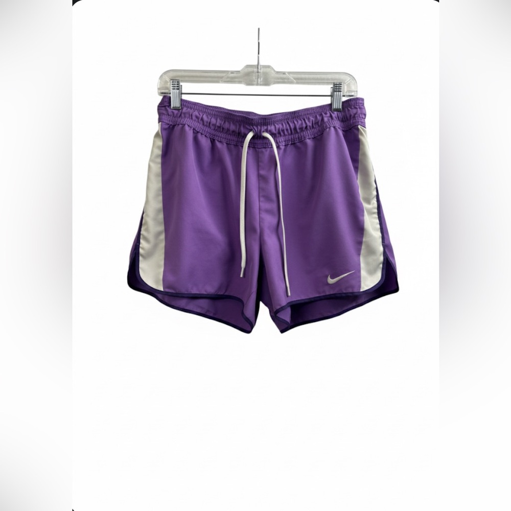 Nike Women's Purple and Gray Dri FIT Athletic Shorts